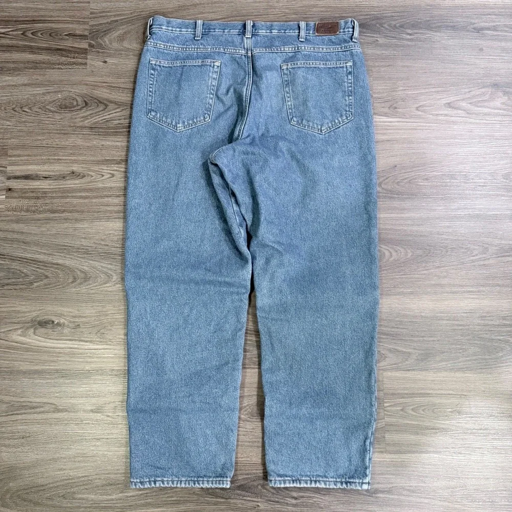 LL Bean Relaxed Fit Fleece/Blanket Lined Jeans 40x31(tag32)Blue Cotton Blend